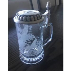 James Meger German Glass Bald Eagle Beer Stein